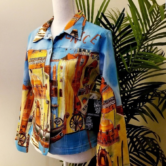 Mirror Image Jackets & Blazers - Mirror Image Blue Italy Print Jacket